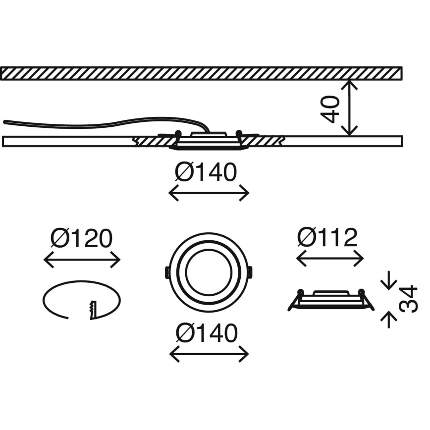 Briloner 7285-016 - LED vannitoa laessehitatud valgusti LED/6,4W/230V IP23