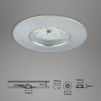 Briloner 7295-019- LED Hämardatav süvistatav vannitoavalgusti ATTACH LED/6,5W/230V IP44