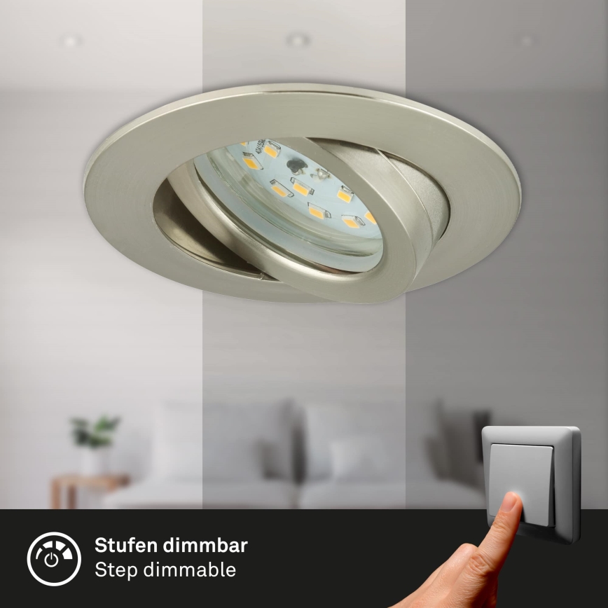 Briloner 7296-012 - LED Hämardatav süvistatav valgusti vannituppa ATTACH LED/6,5W/230V IP23 matt kroom