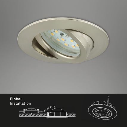 Briloner 7296-012 - LED Hämardatav süvistatav valgusti vannituppa ATTACH LED/6,5W/230V IP23 matt kroom