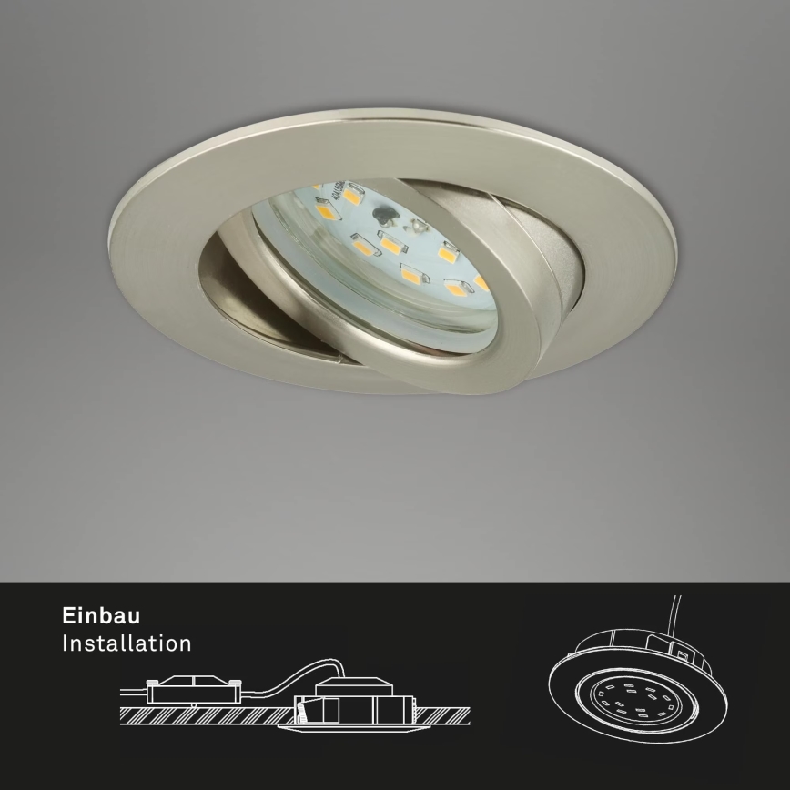 Briloner 7296-012 - LED Hämardatav süvistatav valgusti vannituppa ATTACH LED/6,5W/230V IP23 matt kroom