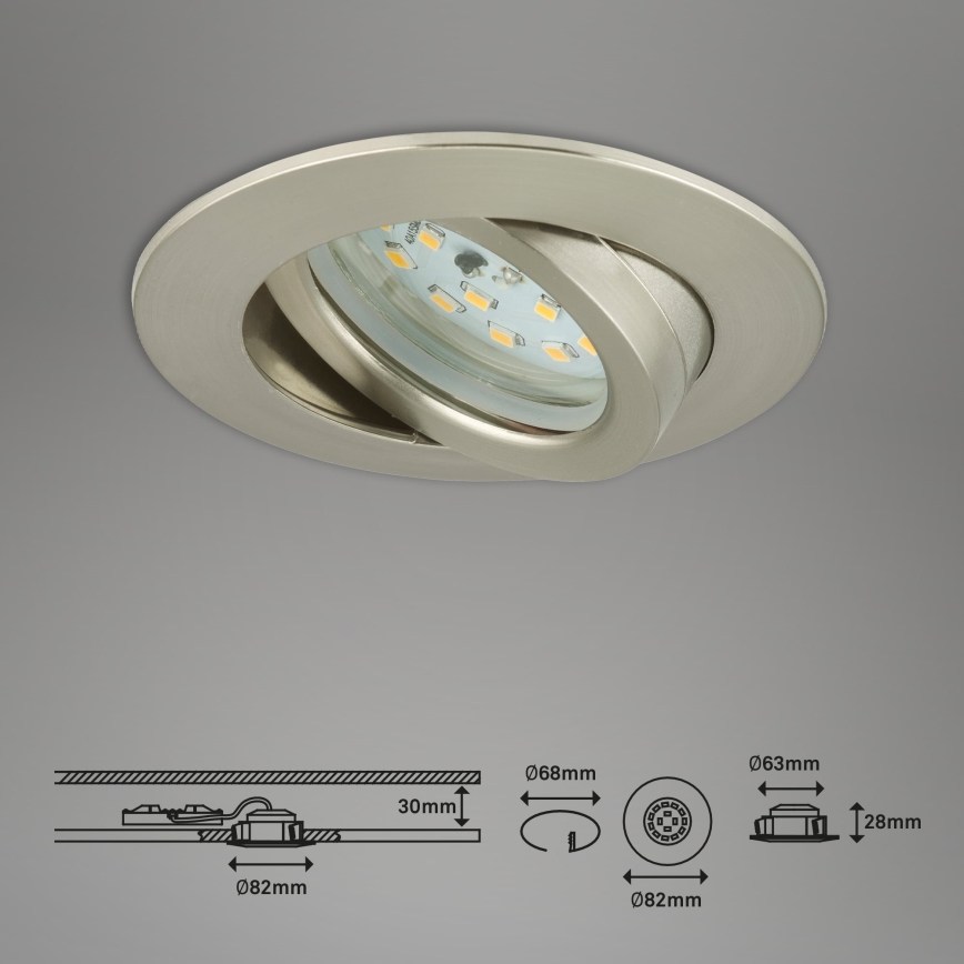 Briloner 7296-012 - LED Hämardatav süvistatav valgusti vannituppa ATTACH LED/6,5W/230V IP23 matt kroom