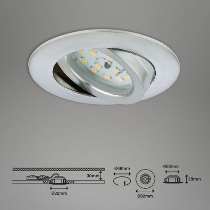 Briloner 7296-019 - LED Hämardatav süvistatav valgusti vannituppa LED/6,5W/230V IP23