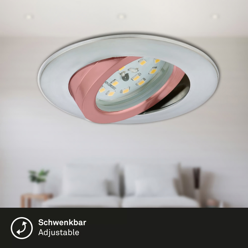 Briloner 7296-039 - komplekt 3× hämardatavat vannitoa süvistatavat laevalgustit, 1×LED/6,5W/230V, 3000K, IP23, mattkroom