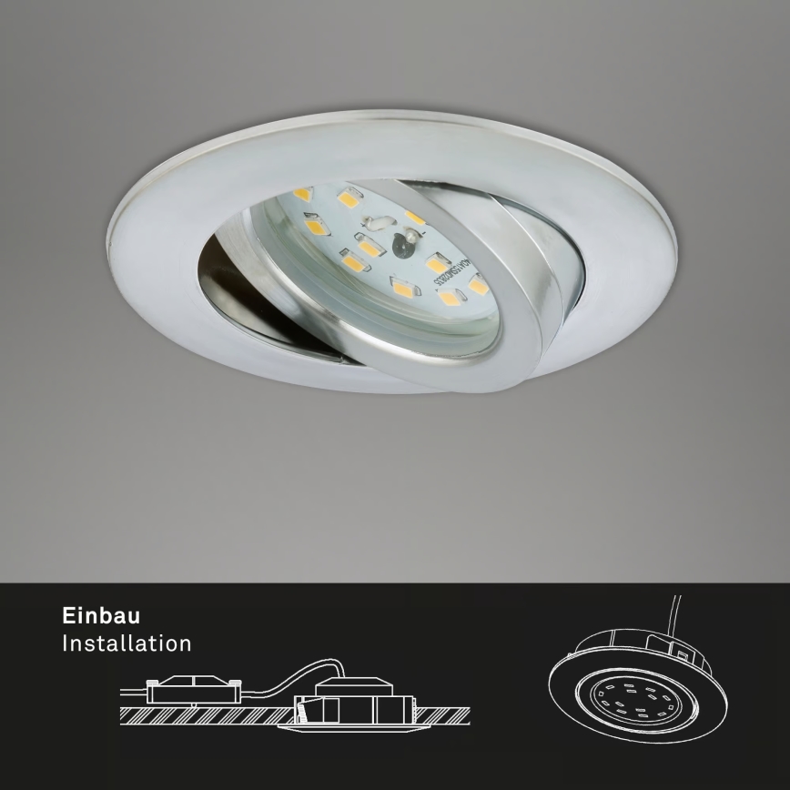 Briloner 7296-039 - Komplekt 3x LED-hämardatavaid vannitoa sissepandavaid laevalgusteid LED/6,5W/230V 3000K IP23 mattkroom