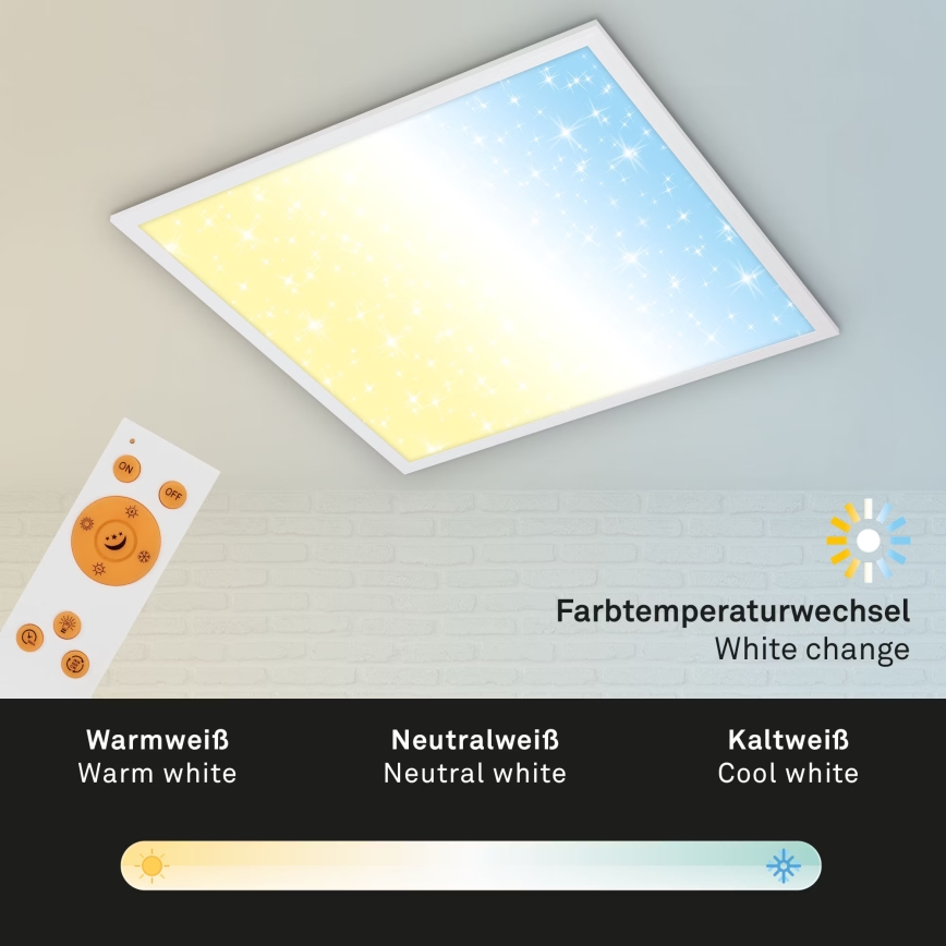 Briloner 7303-016 - LED Hämardatav laevalgusti STARRY SKY LED/36W/230V 3000-6000K + kaugjuhtimispult