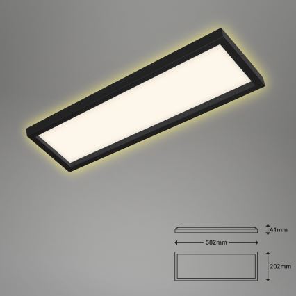 Briloner 7365-015 - LED Laevalgusti CADRE LED/22W/230V 58,2x20,2 cm must