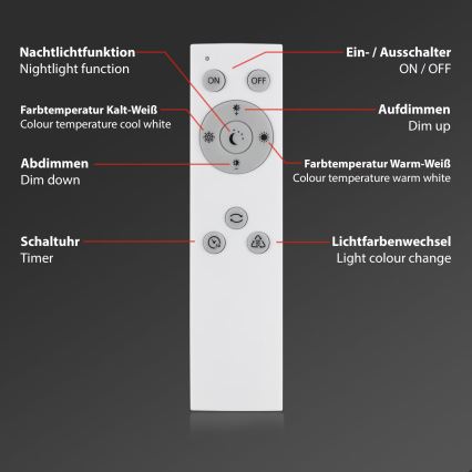 Briloner 7381-116 - LED Hämardatav laevalgusti STARRY SKY LED/24W/230V 3000-6500K + kaugjuhtimispult