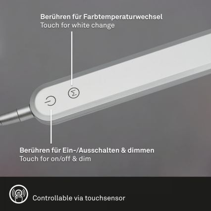 Briloner 7389-014 - LED Hämardatav puutetundlik flexible laualamp SERVO LED/8W/230V 3000/4000/6500K