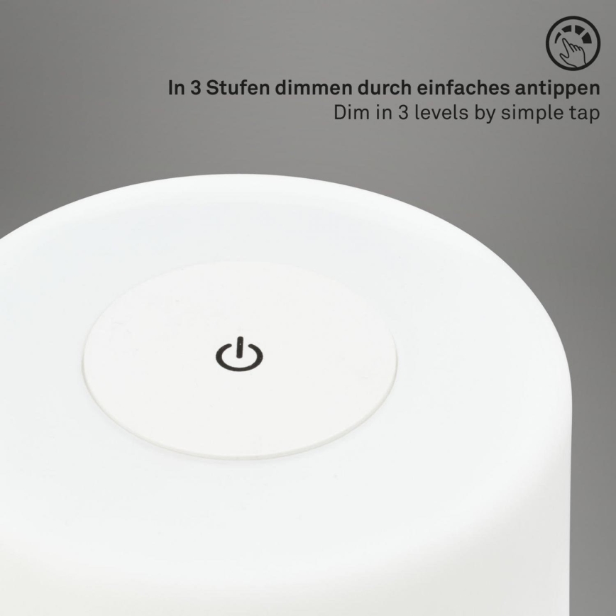 Briloner 7420016 - LED Hämardatav laetav puutetundlik väli laualamp LED/4W/5V IP44 3000K valge