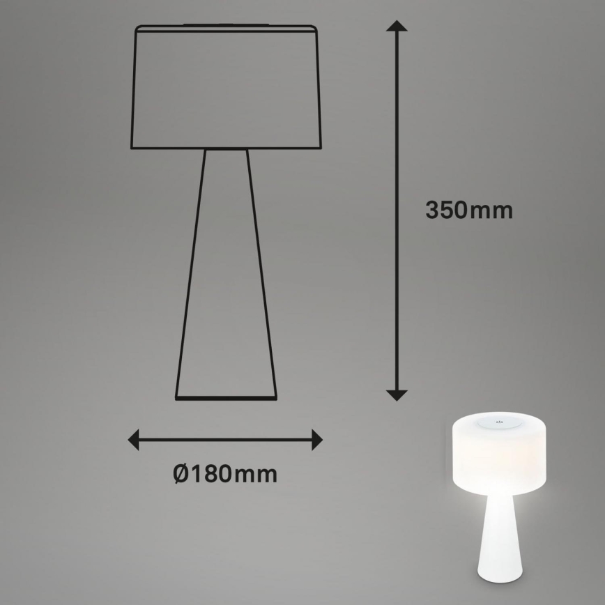 Briloner 7420016 - LED Hämardatav laetav puutetundlik väli laualamp LED/4W/5V IP44 3000K valge