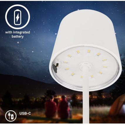 Briloner 7423016 - LED Hämardatav laetav väli laualamp LED/2,6W/5V 2000mAh IP44 valge