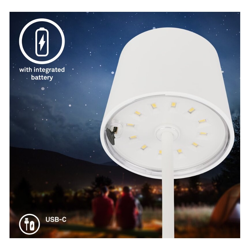 Briloner 7423016 - LED Hämardatav laetav väli laualamp LED/2,6W/5V 2000mAh IP44 valge