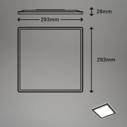 Briloner 7457-414 - SLIM LED laelamp, 18 W/230 V, 4000 K, 29x29 cm, must