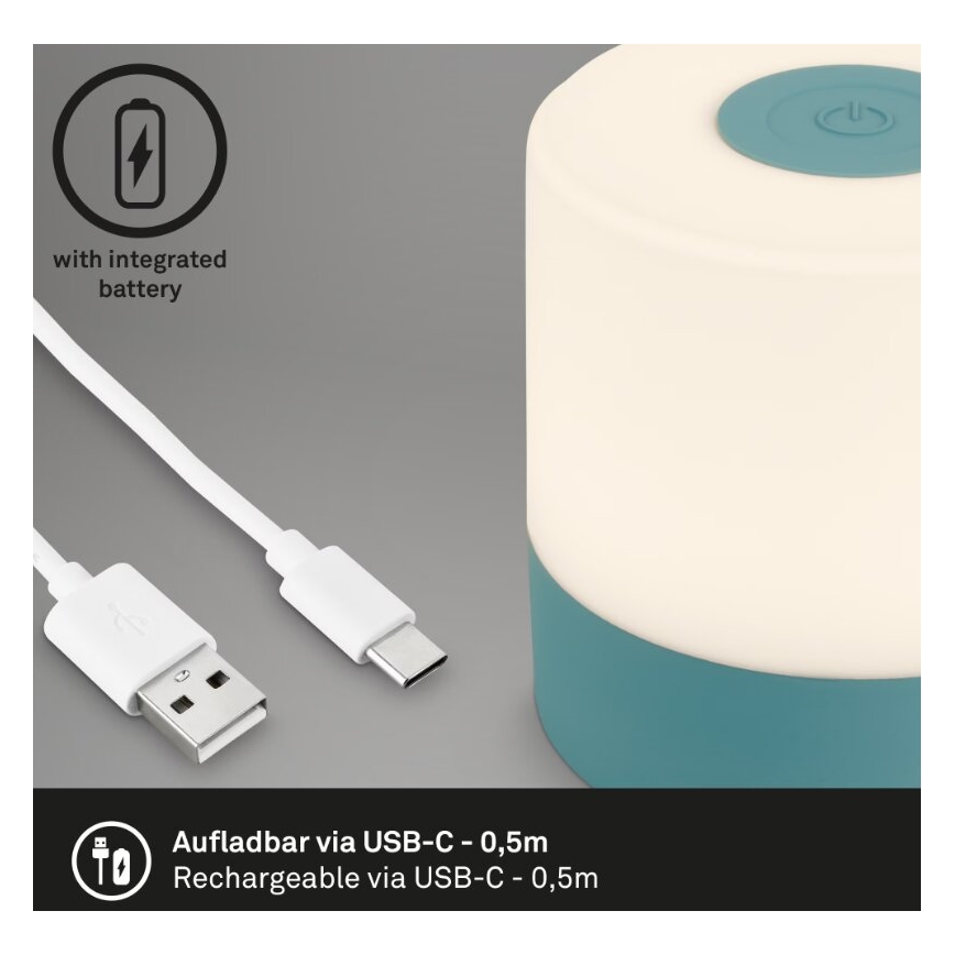 Briloner 7461010 - LED Hämardatav laetav väli laualamp LED/2W/5V IP44 1200 mAh sinine