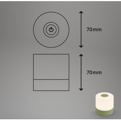 Briloner 7461019 - LED Hämardatav laetav väli laualamp LED/2W/5V IP44 1200 mAh roheline