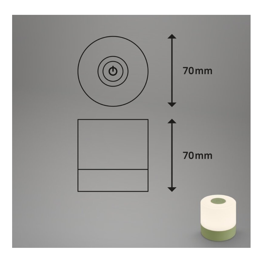 Briloner 7461019 - LED Hämardatav laetav väli laualamp LED/2W/5V IP44 1200 mAh roheline