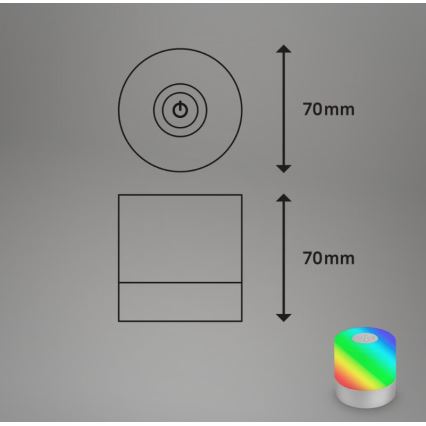 Briloner 7462014 - LED RGB Laetav väli laualamp LED/1,5W/5V IP44 1200 mAh matt kroom