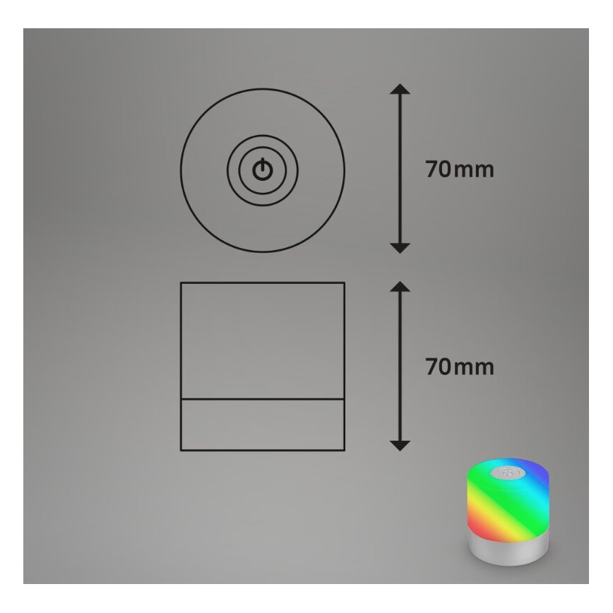 Briloner 7462014 - LED RGB Laetav väli laualamp LED/1,5W/5V IP44 1200 mAh matt kroom