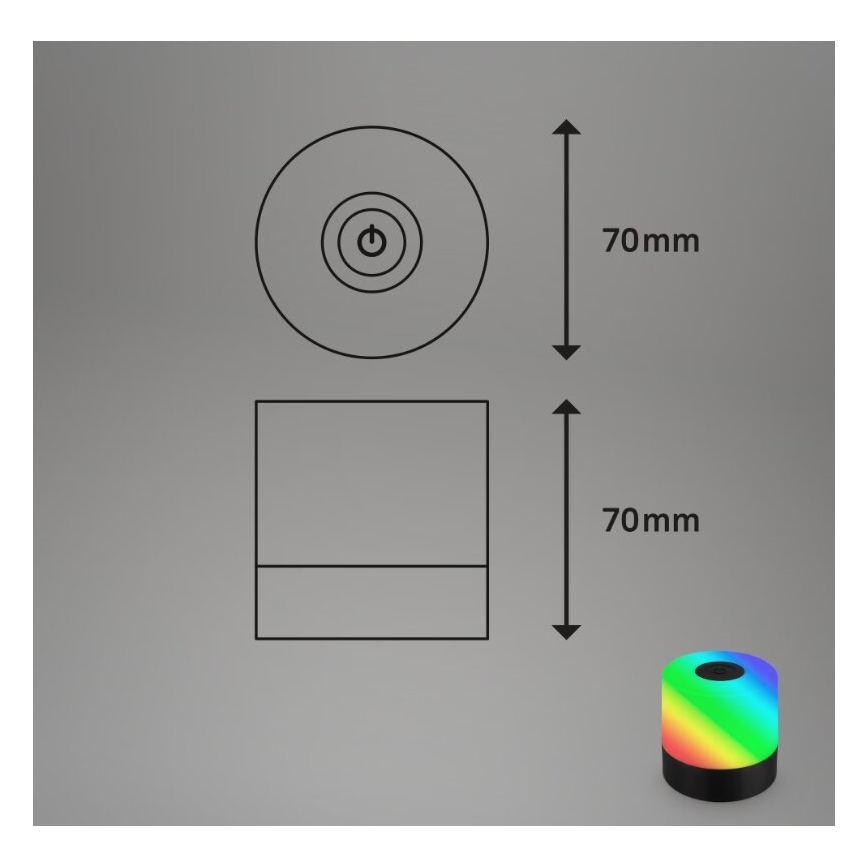 Briloner 7462015 - LED RGB Laetav väli laualamp LED/1,5W/5V IP44 must
