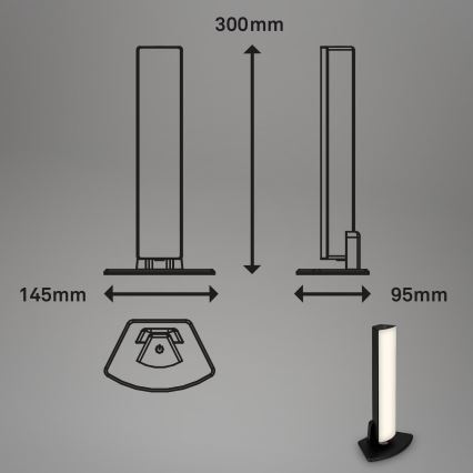 Briloner 7474-015 - LED reguleeritav puutetundlik laualamp välitingimustesse, laetav 2-ühes LED/7W/5V 2x2200 mAh USB 3000K IP44 must