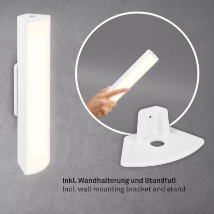 Briloner 7474-016 - LED Hämardatav puutetundlik laetav väli laualamp 2in1 LED/7W/5V 2x2200 mAh USB 3000K IP44 valge