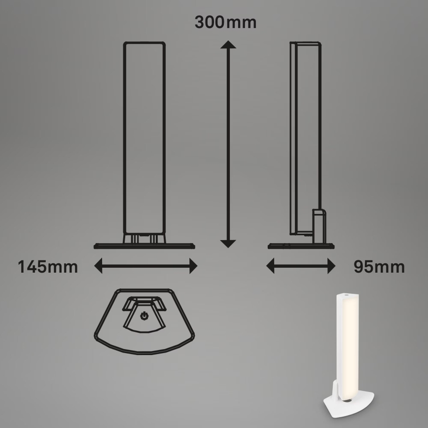 Briloner 7474-016 - LED Hämardatav puutetundlik laetav väli laualamp 2in1 LED/7W/5V 2x2200 mAh USB 3000K IP44 valge