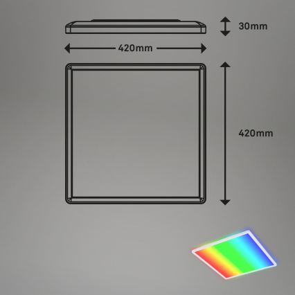 Briloner 7491-016 - LED RGBW hämardatav laelamp SMART LED/22W/230V 4000K 42x42 cm Wi-Fi Tuya + kaugjuhtimispult