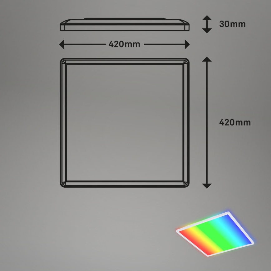 Briloner 7491-016 - LED RGBW hämardatav laelamp SMART LED/22W/230V 4000K 42x42 cm Wi-Fi Tuya + kaugjuhtimispult