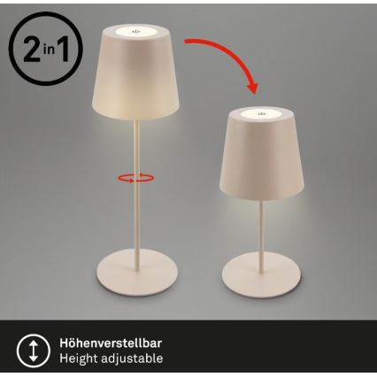 Briloner 7508011 - LED Hämardatav laetav väli laualamp 2in1 LED/2,5W/5V IP44 beež