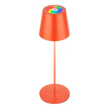 Briloner 7510012 - LED RGBW hämardatav laetav välistingimustes kasutatav laualamp CALIDA, LED/2,5W/5V, IP44, 1200 mAh, oranž