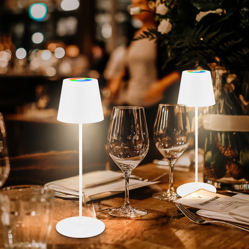 Briloner 7510016 - CALIDA laetav välitingimustes hämardatav LED RGBW laualamp LED/2,5W/5V IP44 1200 mAh valge