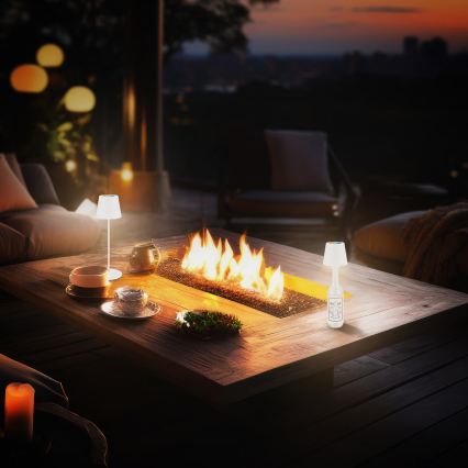 Briloner 7510016 - CALIDA laetav välitingimustes hämardatav LED RGBW laualamp LED/2,5W/5V IP44 1200 mAh valge