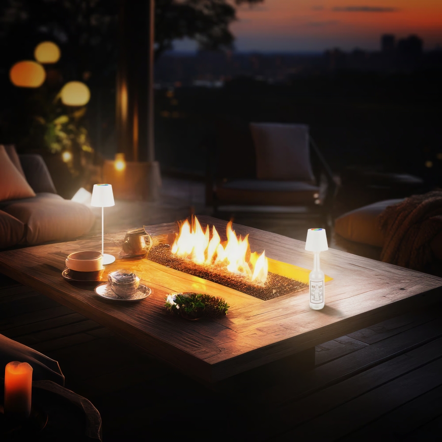 Briloner 7510016 - CALIDA laetav välitingimustes hämardatav LED RGBW laualamp LED/2,5W/5V IP44 1200 mAh valge