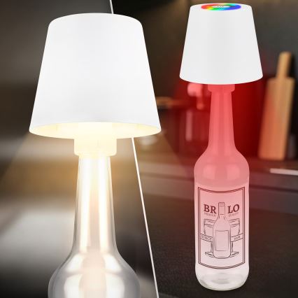 Briloner 7510016 - CALIDA laetav välitingimustes hämardatav LED RGBW laualamp LED/2,5W/5V IP44 1200 mAh valge