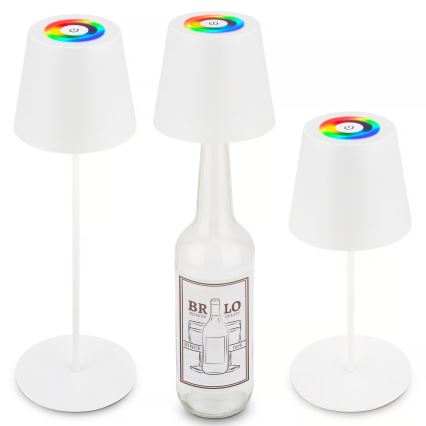 Briloner 7510016 - CALIDA laetav välitingimustes hämardatav LED RGBW laualamp LED/2,5W/5V IP44 1200 mAh valge