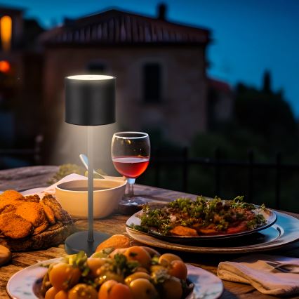 Briloner 7521015 - SIGO LED-laualamp, hämardatav, laetav, välitingimustesse sobiv, LED/2,5W/5V, IP44, 2600 mAh, must