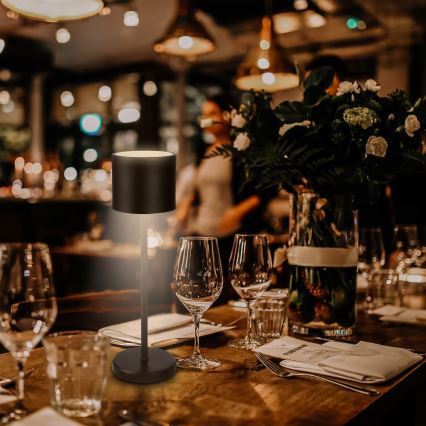 Briloner 7521015 - SIGO LED-laualamp, hämardatav, laetav, välitingimustesse sobiv, LED/2,5W/5V, IP44, 2600 mAh, must