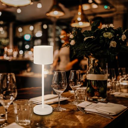 Briloner 7521016 - SIGO laetav LED-laualamp, hämardatav, välisvalgusti, 2,5W/5V, IP44, 2600 mAh, valge