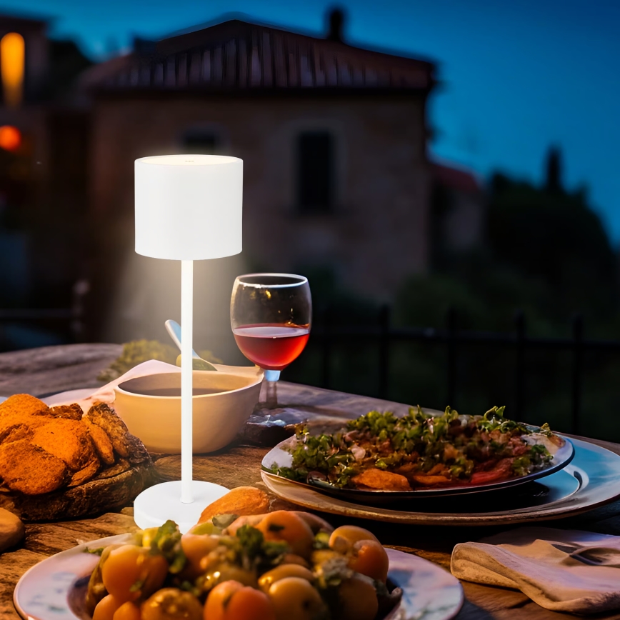 Briloner 7521016 - SIGO laetav LED-laualamp, hämardatav, välisvalgusti, 2,5W/5V, IP44, 2600 mAh, valge