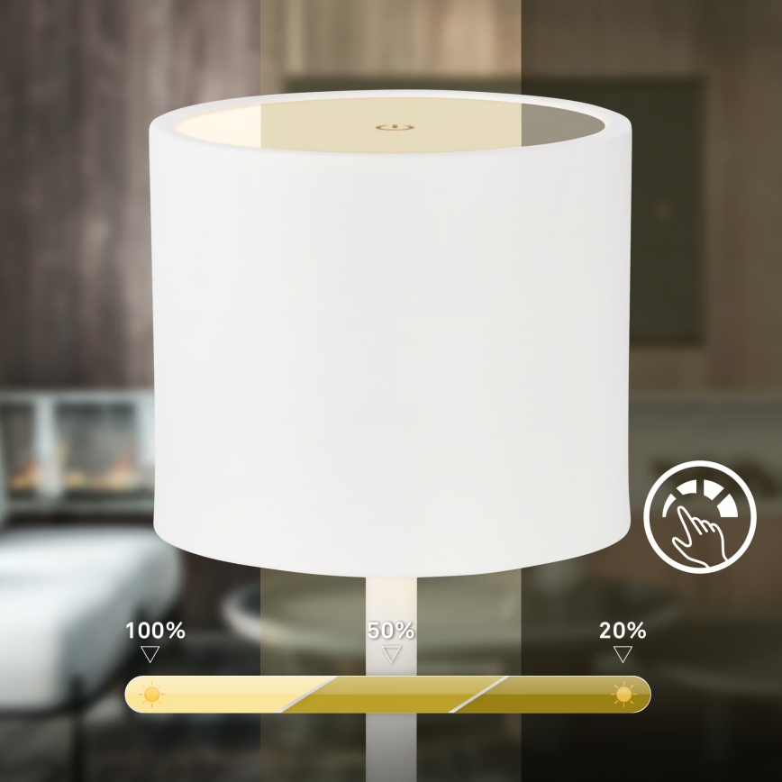 Briloner 7521016 - SIGO laetav LED-laualamp, hämardatav, välisvalgusti, 2,5W/5V, IP44, 2600 mAh, valge