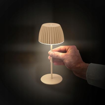 Briloner 7552-011 - LED hämardatav laetav puutega välilaualamp MINI LED/1,5W/5V IP44 1800 mAh beež