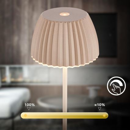 Briloner 7552-011 - LED hämardatav laetav puutega välilaualamp MINI LED/1,5W/5V IP44 1800 mAh beež