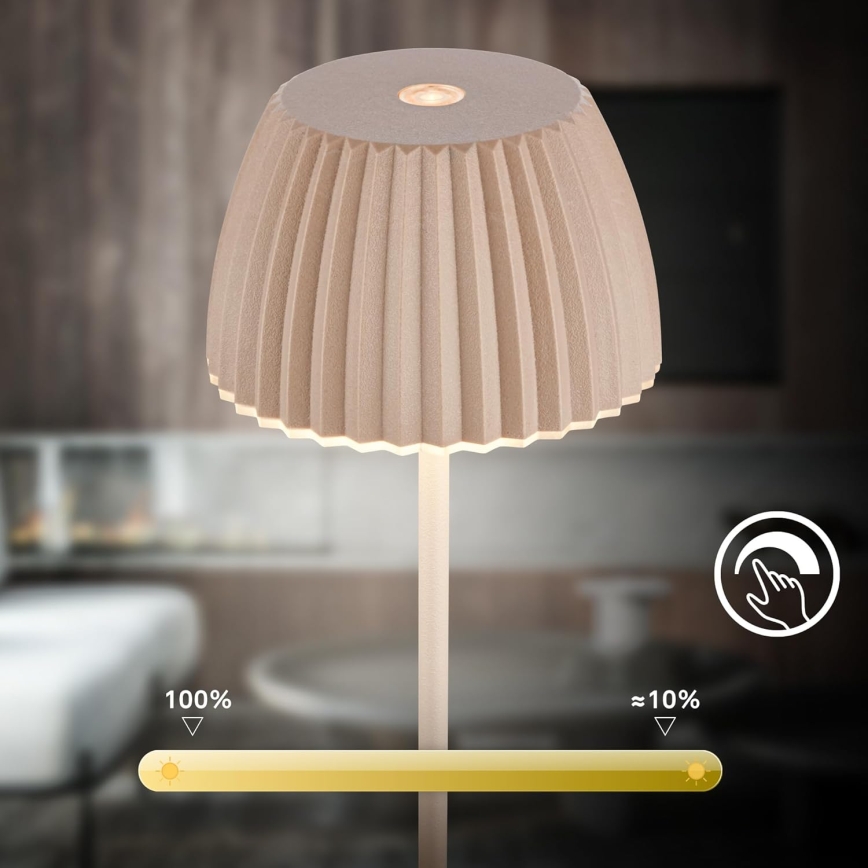 Briloner 7552-011 - LED hämardatav laetav puutega välilaualamp MINI LED/1,5W/5V IP44 1800 mAh beež