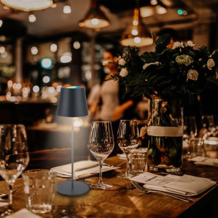 Briloner 7559015 - COLORIS LED RGB hämardatav laetav välilaualamp LED/3,5W/5V IP44 2000 mAh antratsiit Wi-Fi Tuya