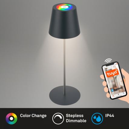 Briloner 7559015 - COLORIS LED RGB hämardatav laetav välilaualamp LED/3,5W/5V IP44 2000 mAh antratsiit Wi-Fi Tuya