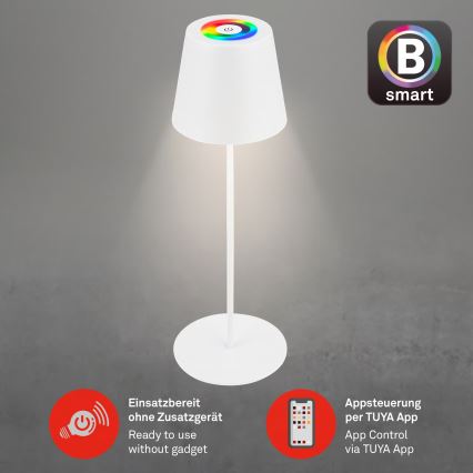 Briloner 7559016 - LED RGB Hämardatav laetav väljas kasutatav lauavalgusti COLORIS LED/3,5W/5V IP44 2000 mAh Wi-Fi Tuya