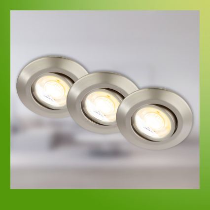 Briloner 7586032 - KOMPLEKT 3x LED vannitoa süvistatav laevalgusti KLIRA 1xLED/4,9W/230V 2500/3000/4000K IP23 mattkroom