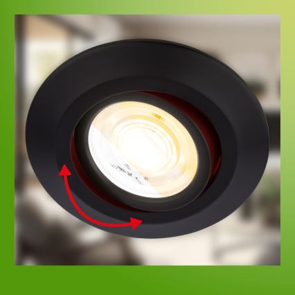 Briloner 7586035 - Komplekt 3× LED-vannitoa süvisvalgustid KLIRA LED/4,9W/230V 2500/3000/4000K IP23 must