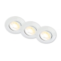 Briloner 7586036 – 3-tk komplekt KLIRA LED vannitoa lae sissepaigaldatavaid valgusteid, 4,9 W, 230 V, 2500/3000/4000 K, IP23, valge